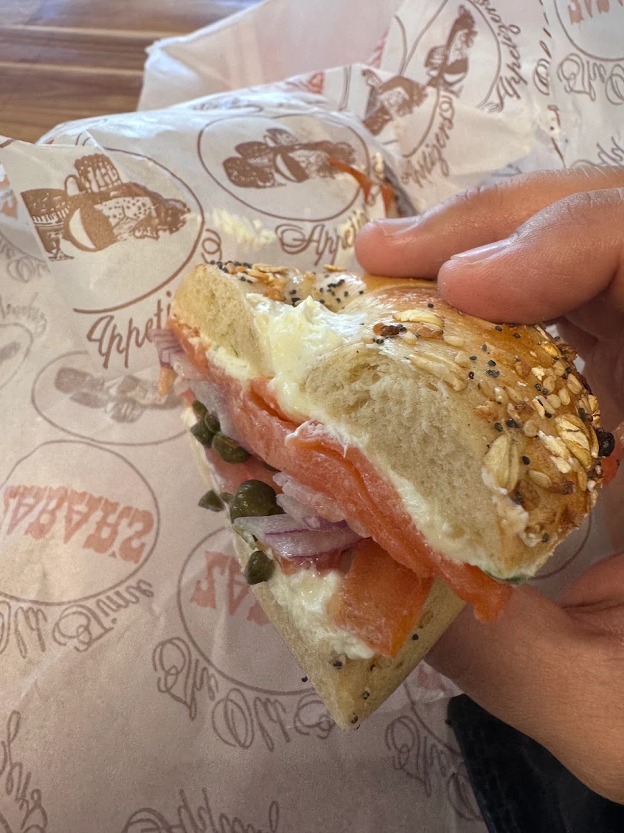 Lox Bagel with Cream Cheese Everything Bagel