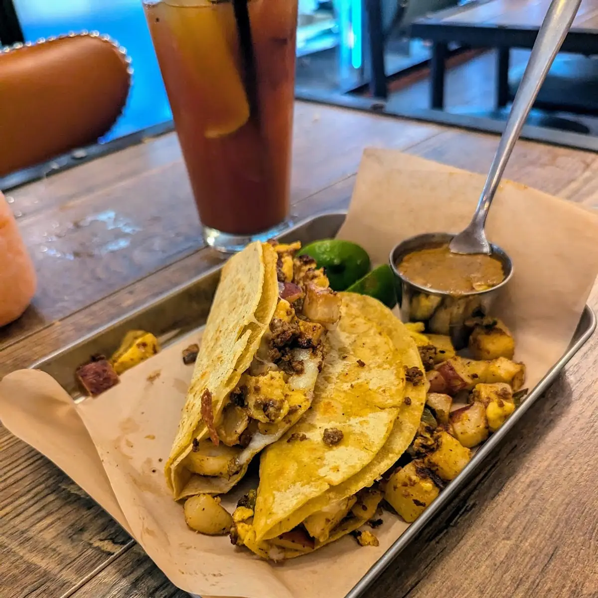 Quesa-Brew-Irria Chicken Tacos