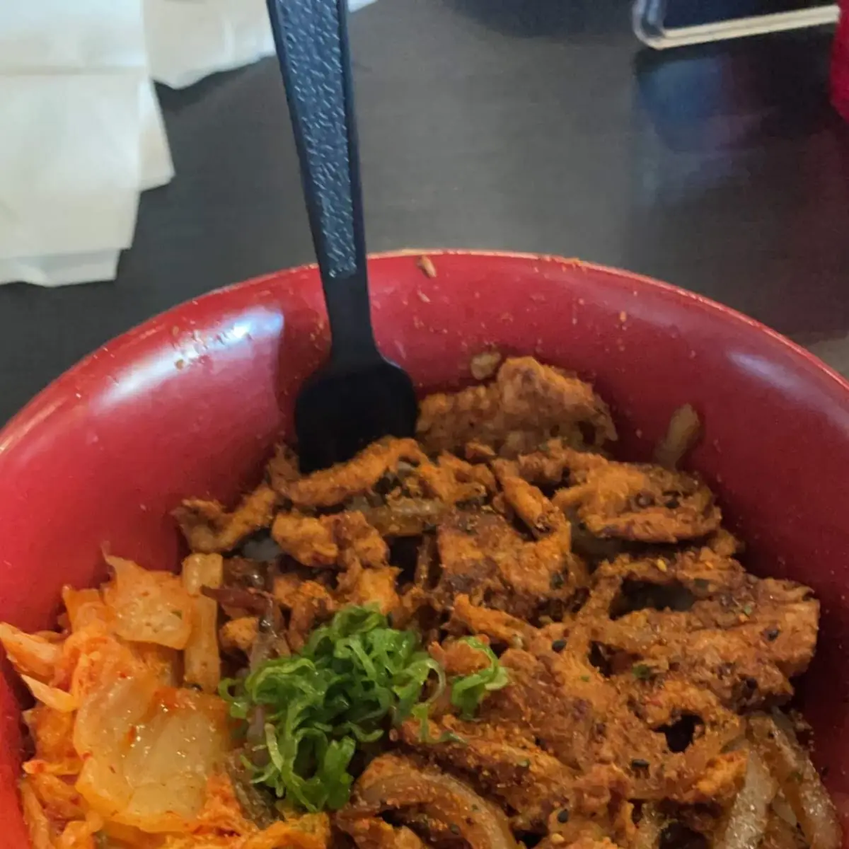 Spicy Pork and Kimchi Rice Bowl