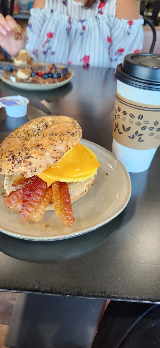 Bacon Egg and Cheese on an Everything Bagel