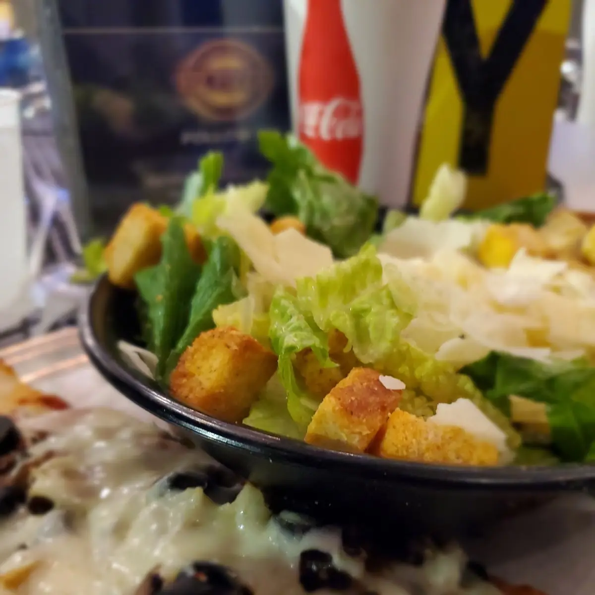 Veggie Pizza Slice & Caesar Salad