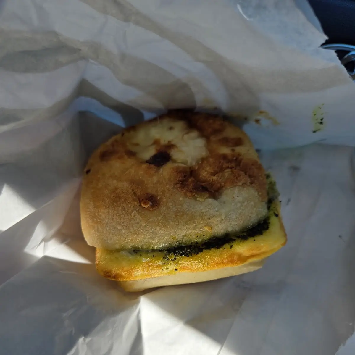 Egg Pesto & Mozzarella Sandwich