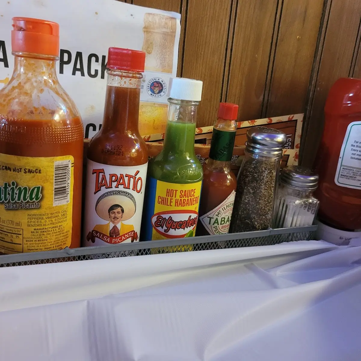 Hot Sauces Available at the Table