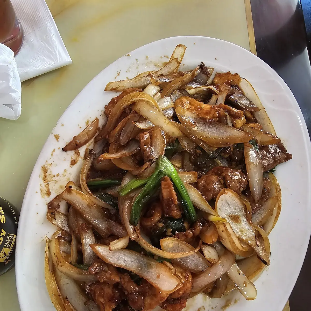 Shrimp Chicken and Beef Mongolian Style