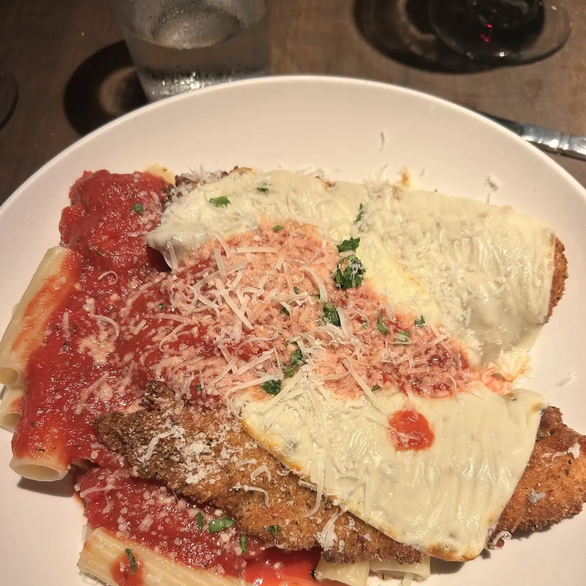 Chicken Parmesan and Rigatoni Pasta