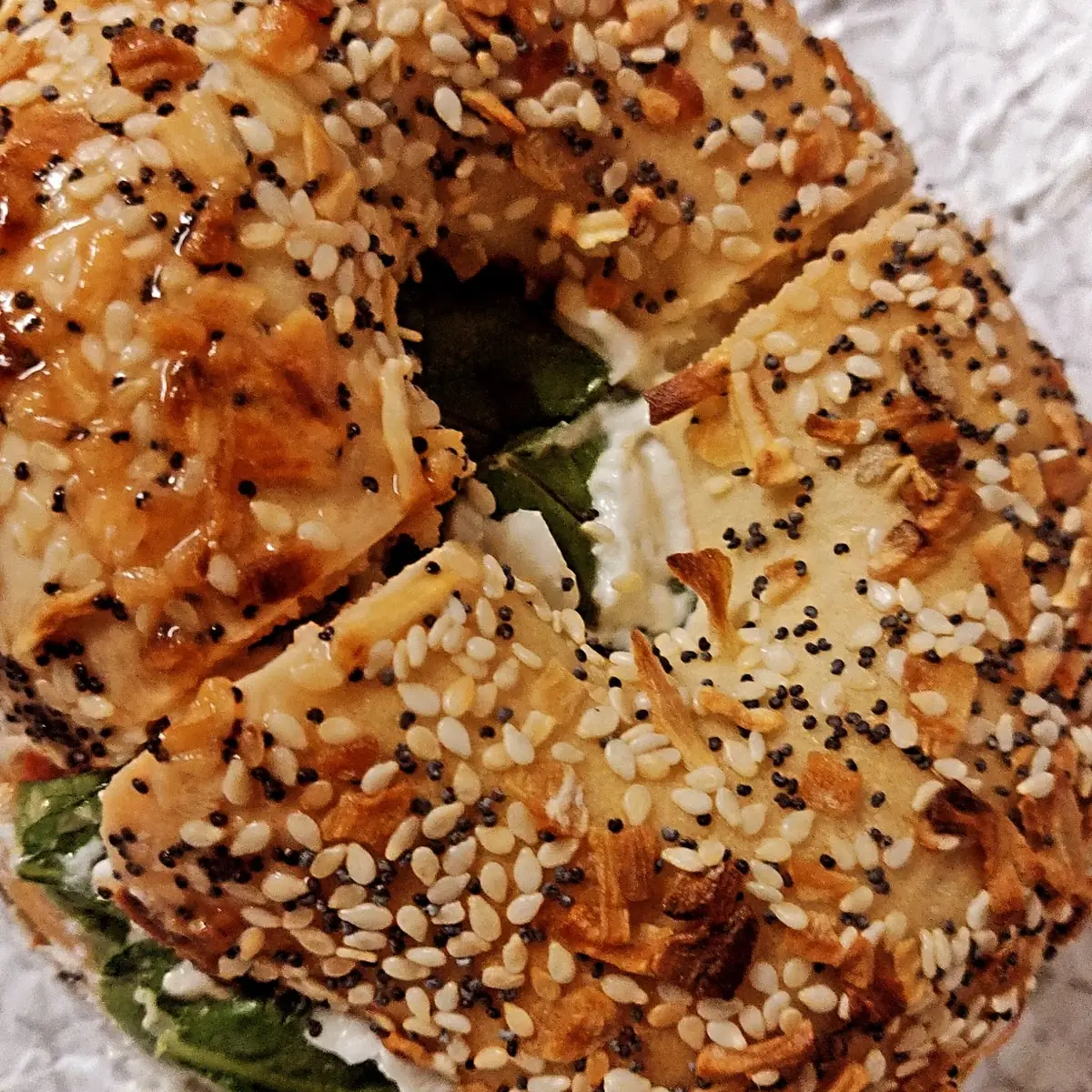 Everything Bagel Toasted with Light Cream Cheese