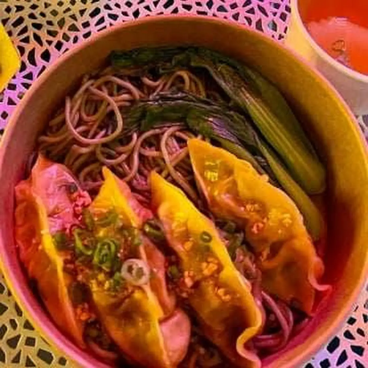 Kale Noodles and Vegetable Soup on the Side