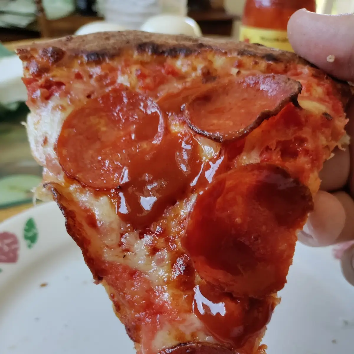 Pepperoni Pizza with Hot Sauce