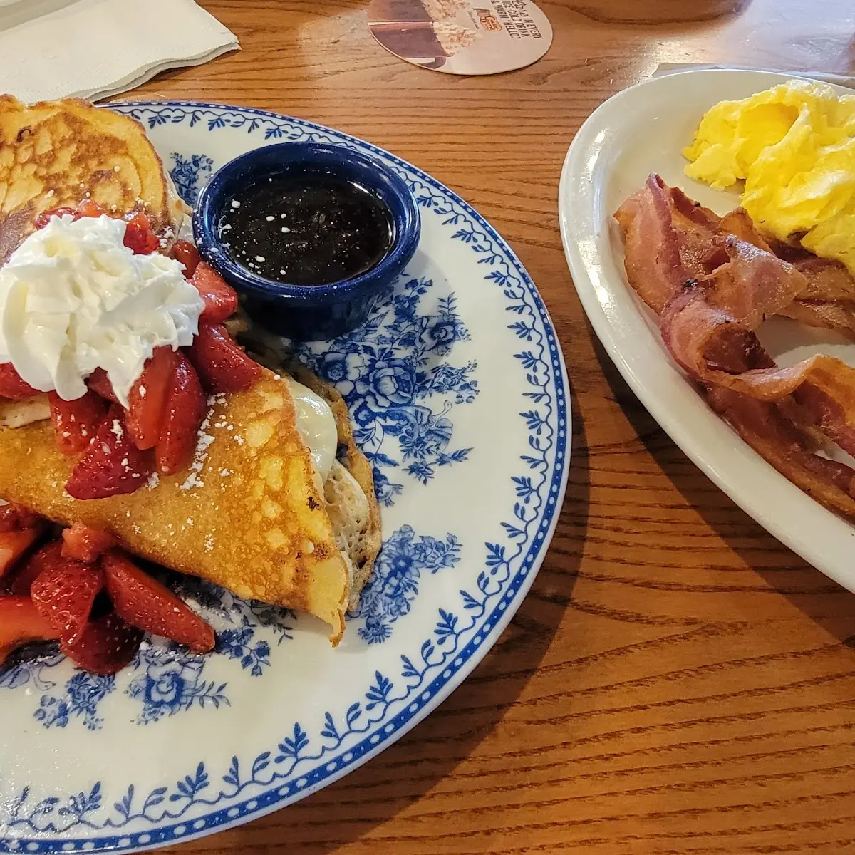 Cream Cheese Filled Pancakes with Strawberries