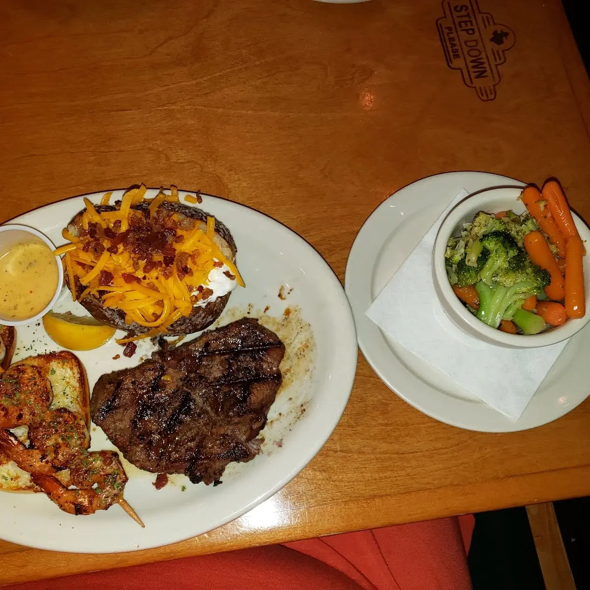 Sirloin & Grilled Shrimp Combo with 2 Sides
