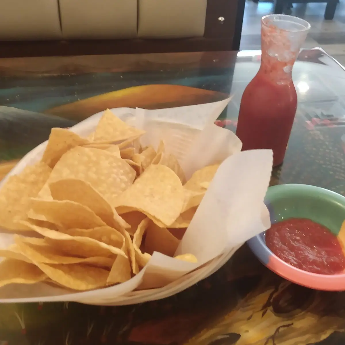 Chips Salsa and Cheese Dip