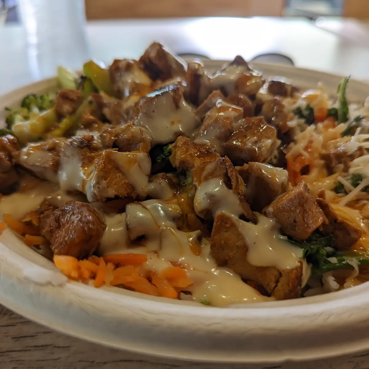 White Rice Bowl with Spicy Chicken