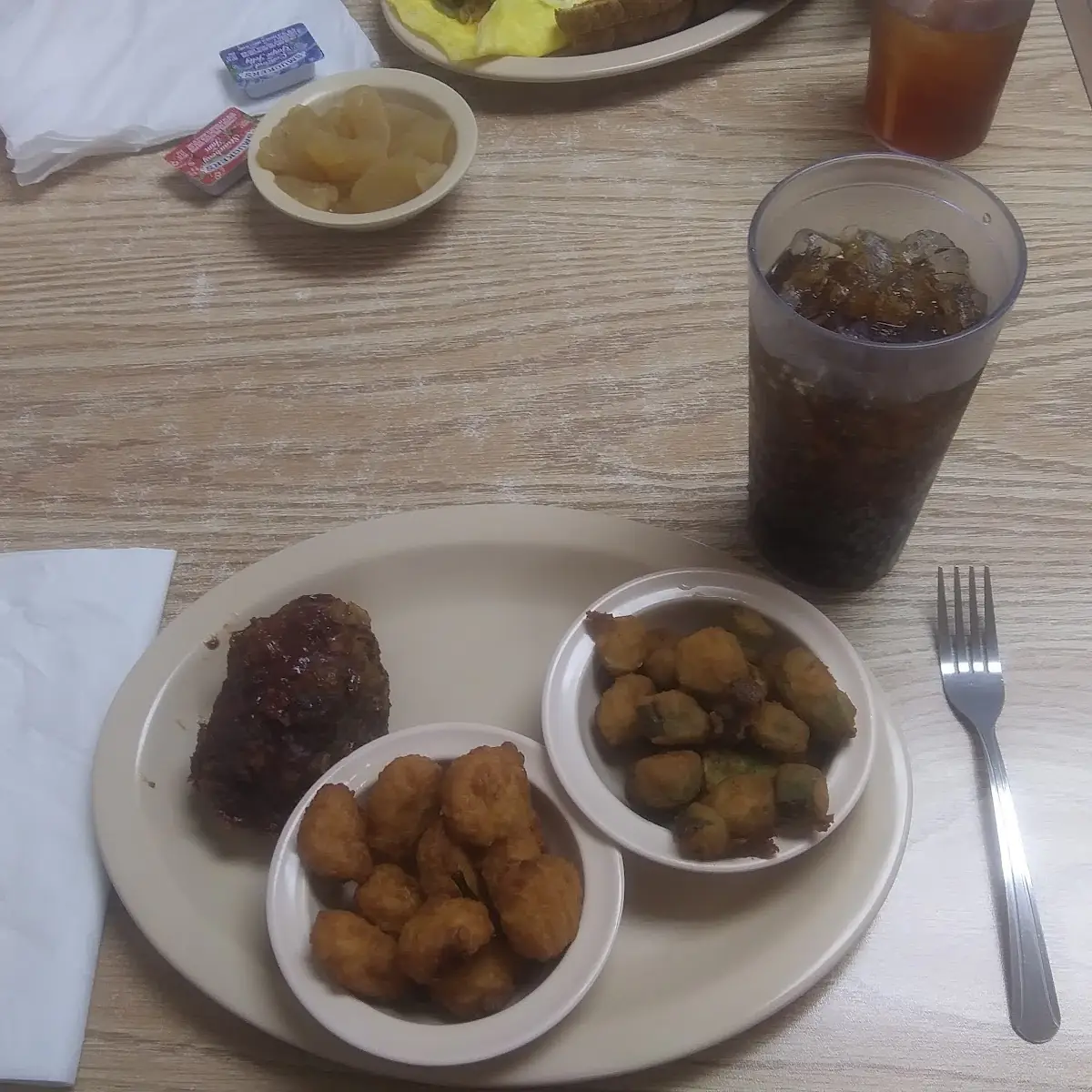 Meatloaf Special Corn Nuggets Okra