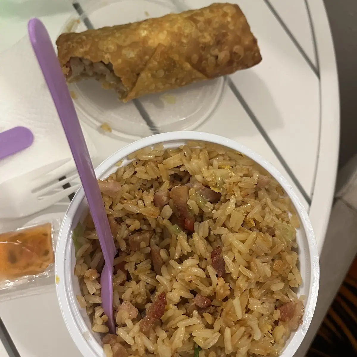 Combination Rice and Egg Roll