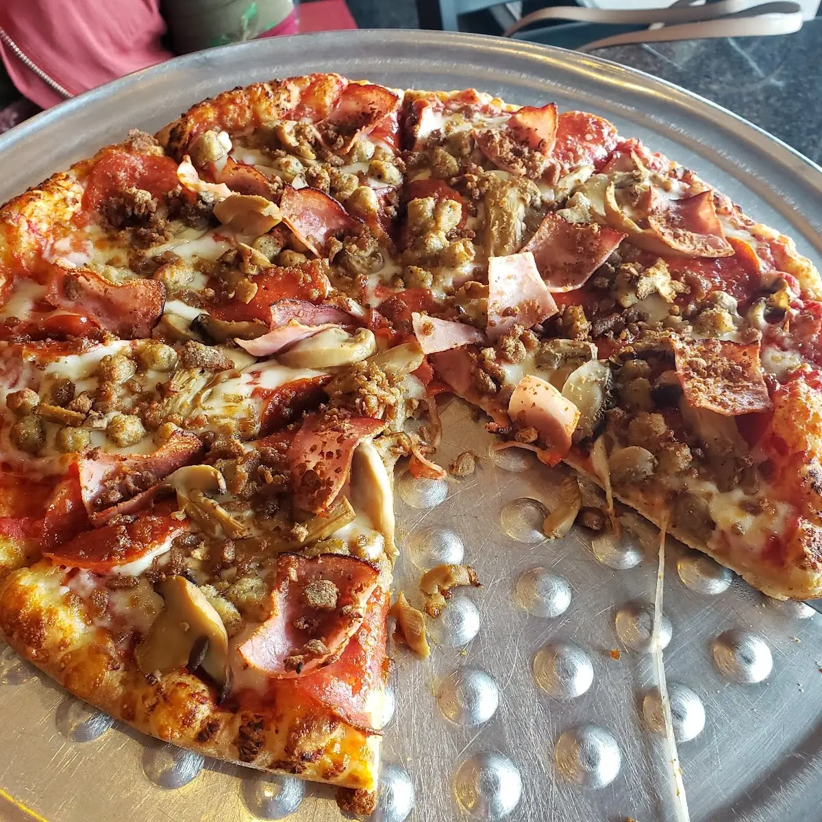 Meat Pizza with Mushrooms