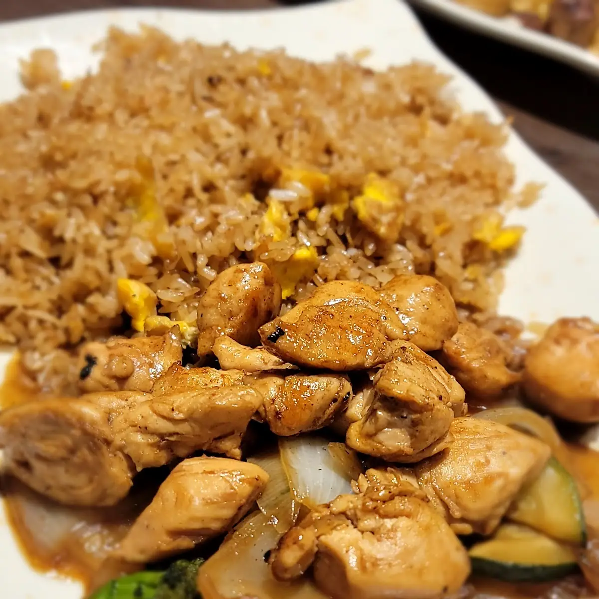 Hibachi Chicken Fried Rice and Vegetables