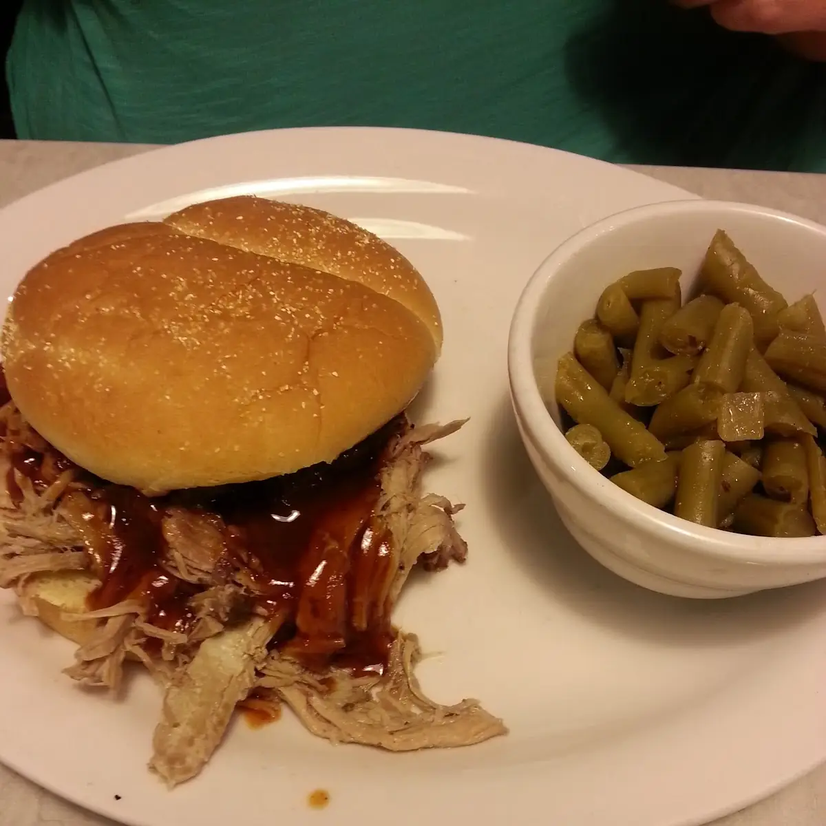 Pork Sandwich w Green Beans