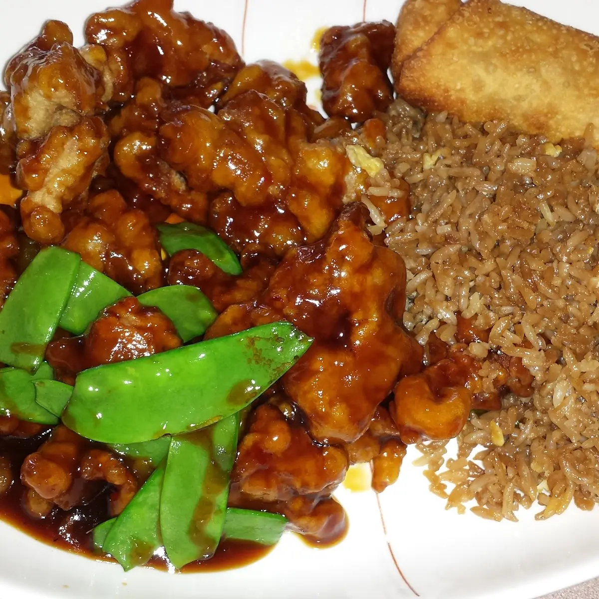 Tiger Pork Combo with Fried Rice and Egg Roll