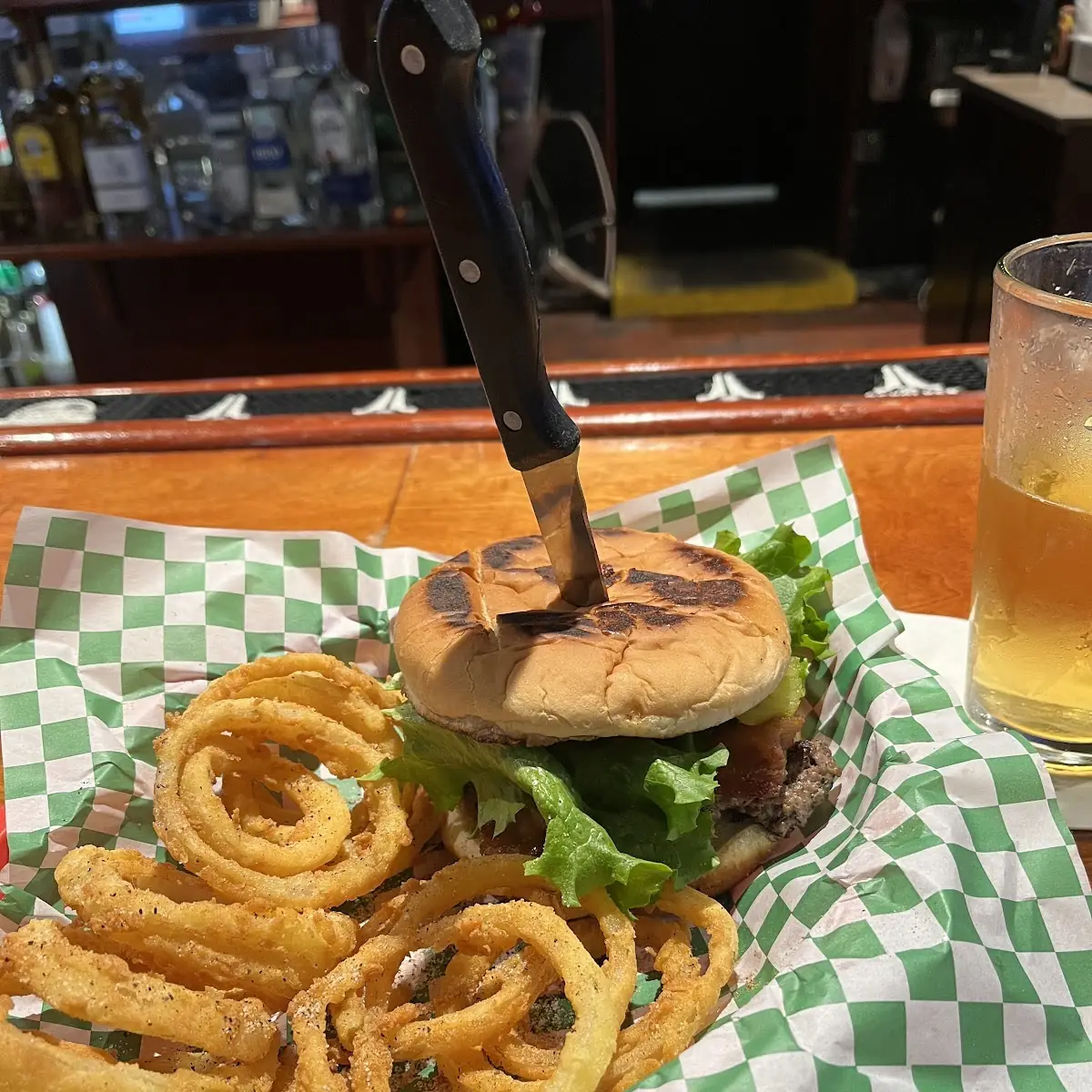Bacon Cheeseburger with Onion Rings