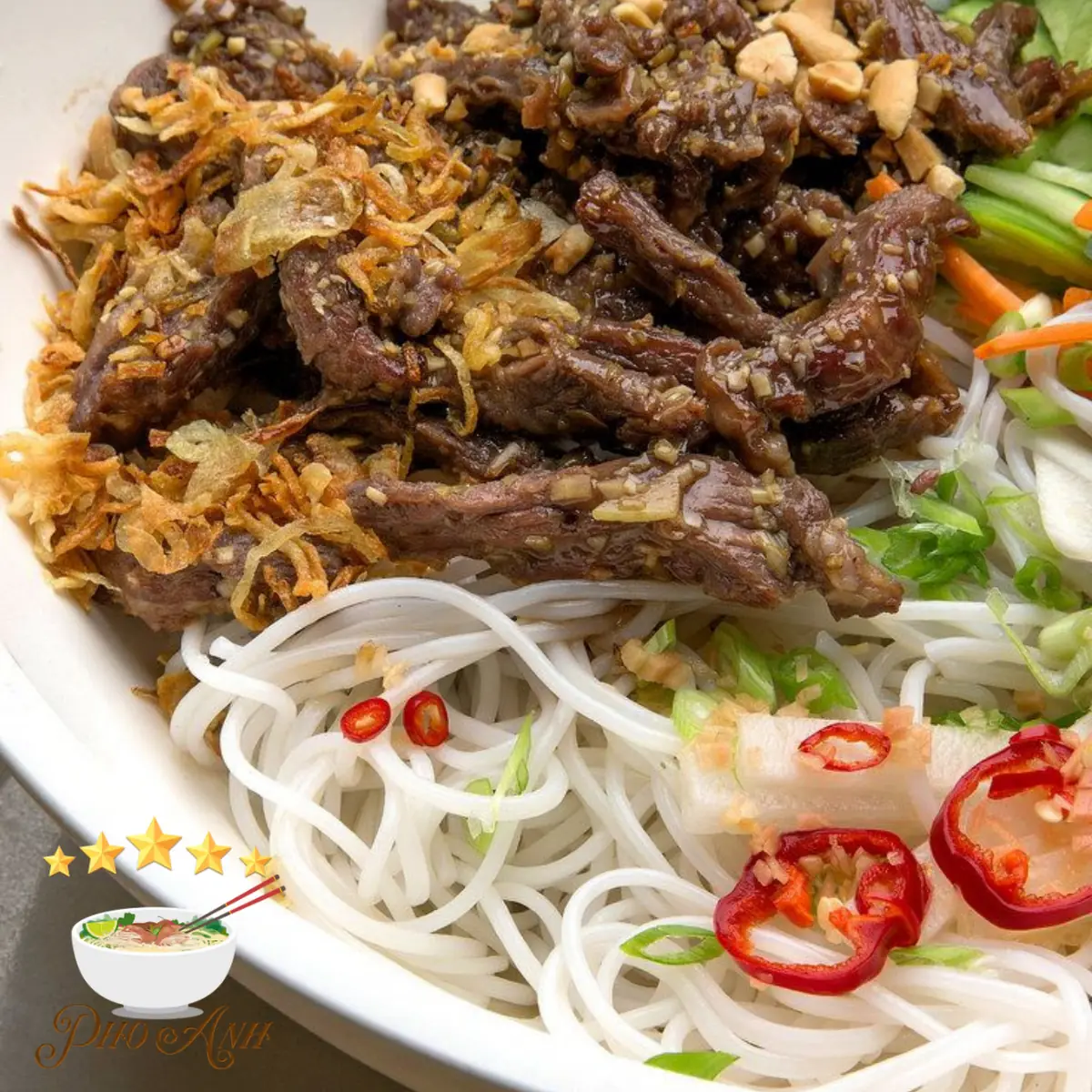 Grilled Beef over Vermicelli