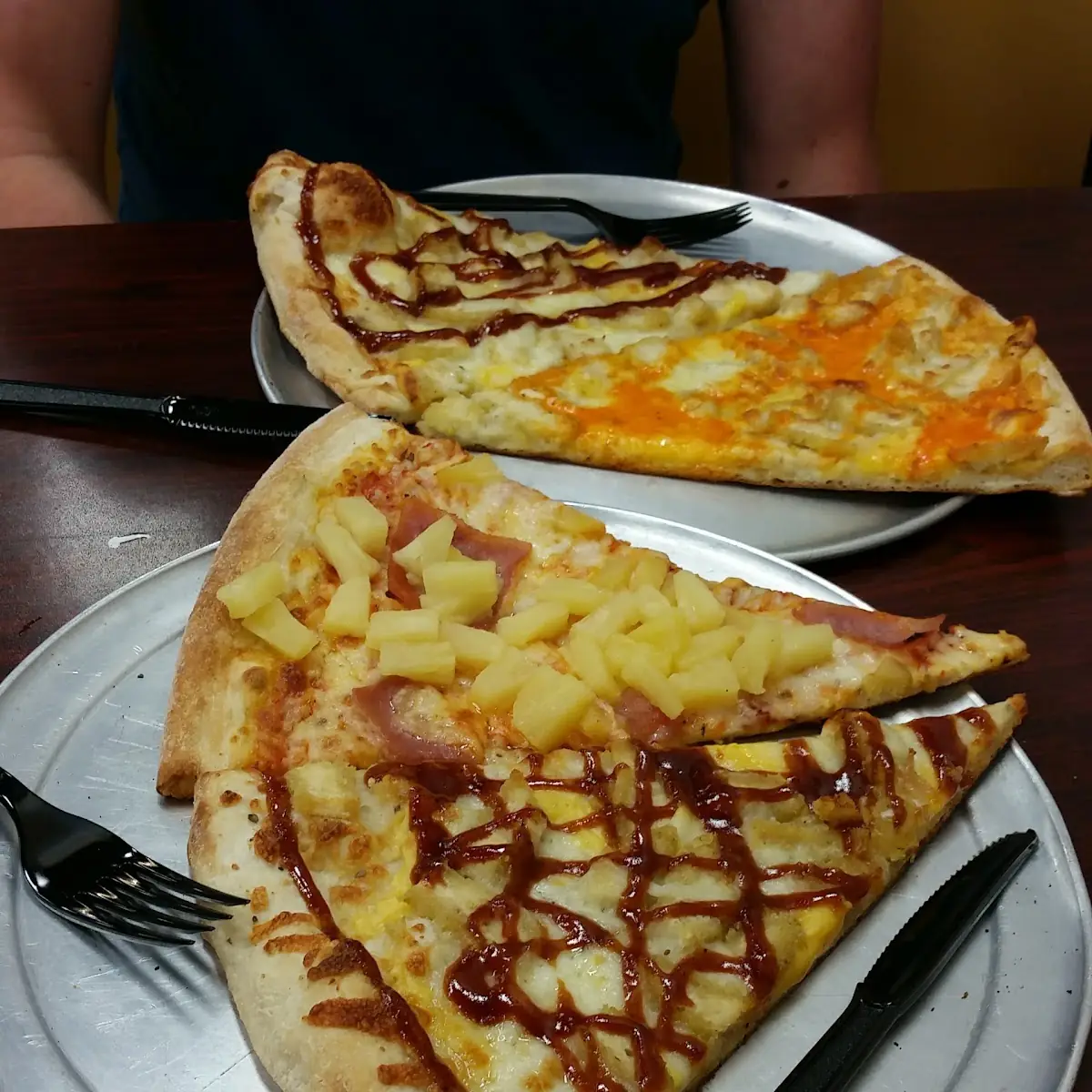 Ham & Pineapple Pizza and BBQ Chicken Pizza