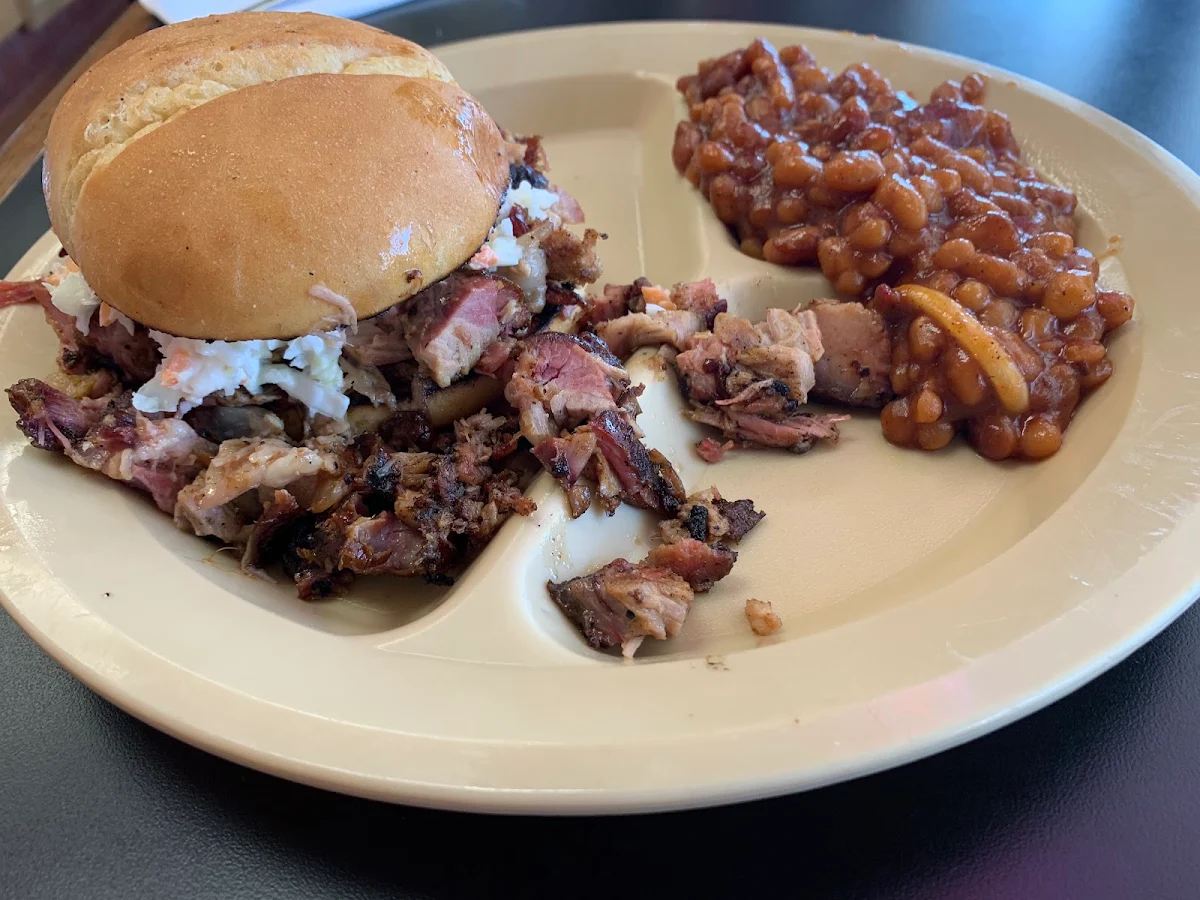 Brisket Sandwich with Baked Beans