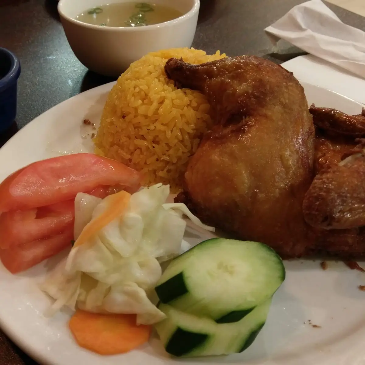 Fried Chicken with Yellow Rice