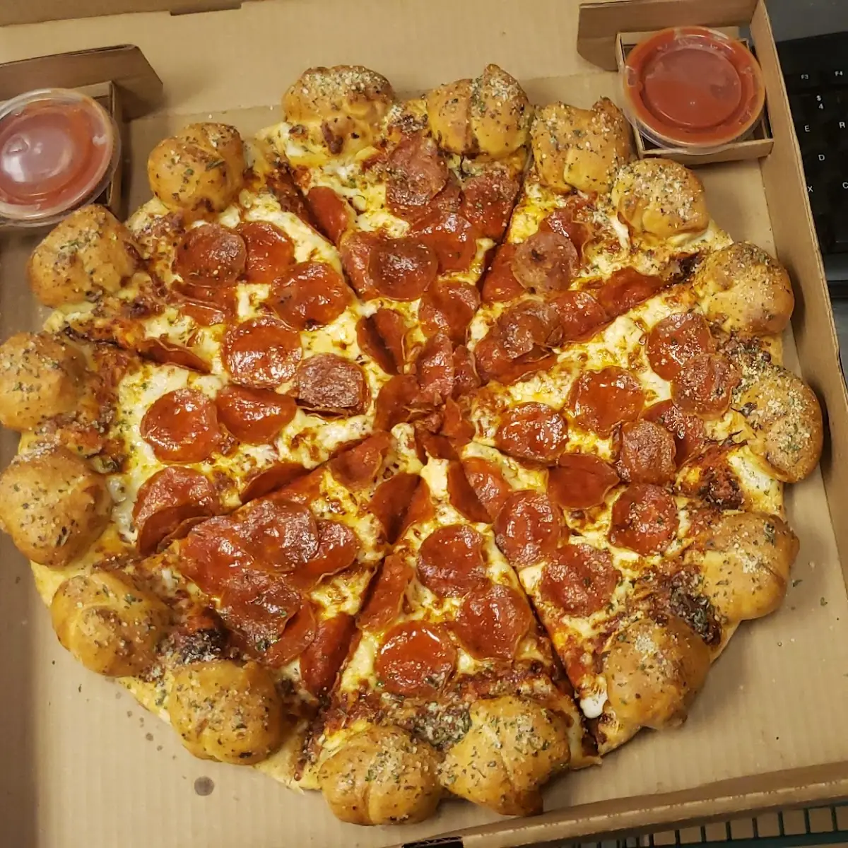 Garlic Knot Pepperoni Pizza