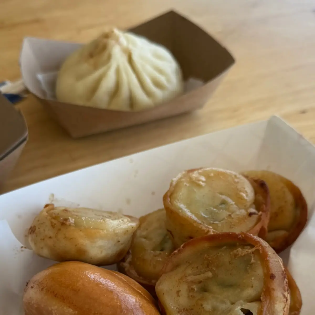 Shrimp Potstickers and BBQ Pork Bao