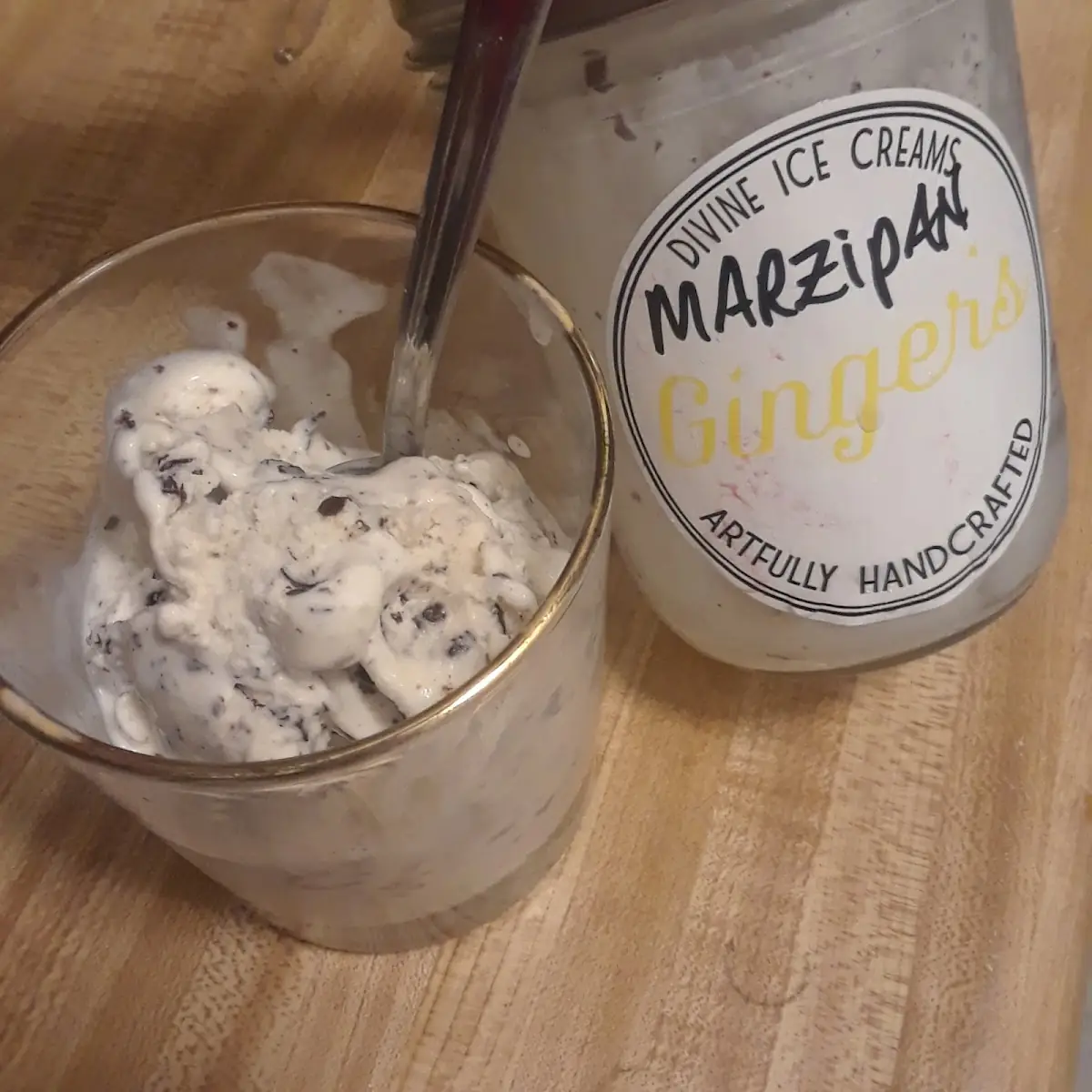 Dark Chocolate Marzipan Ice Cream