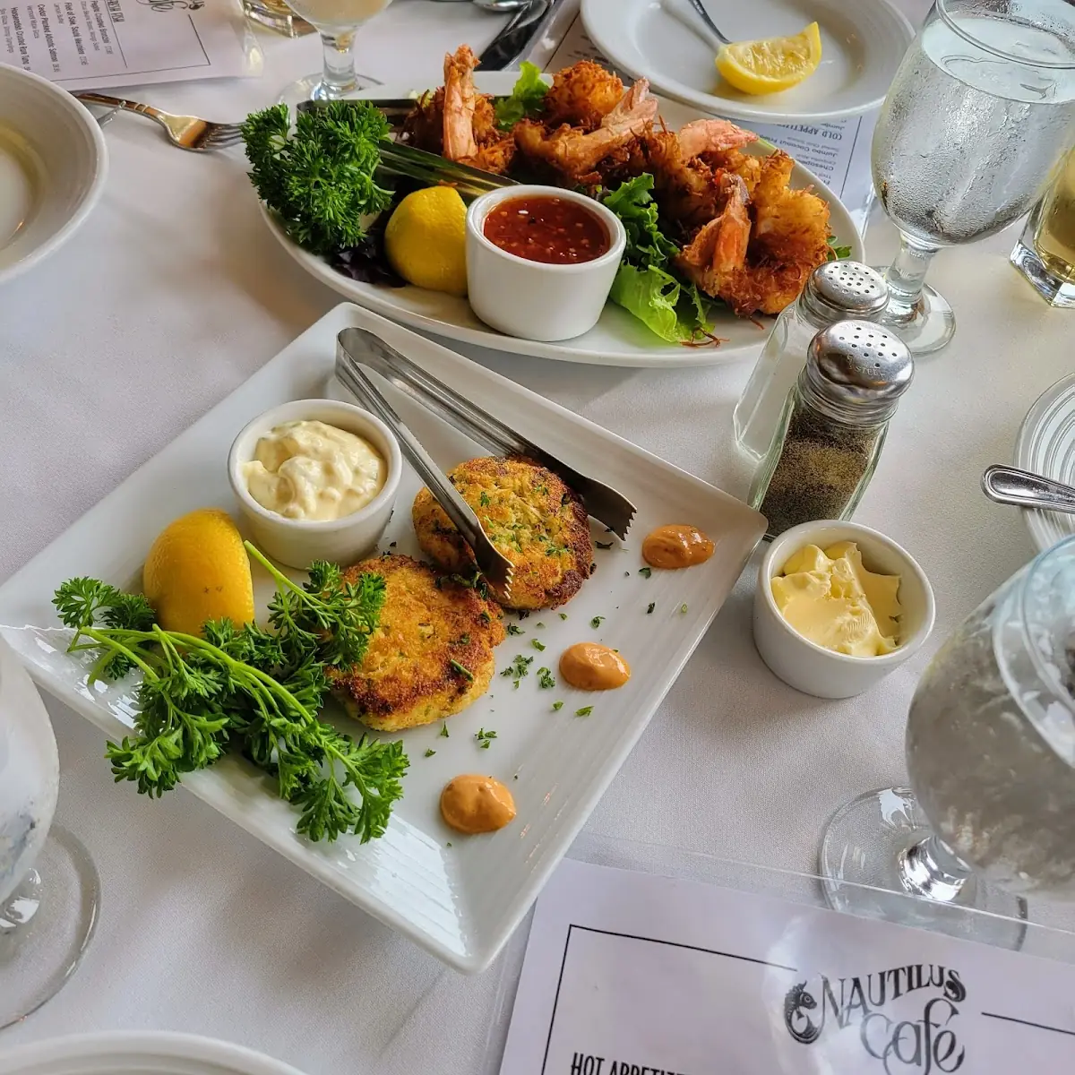 Crab Cakes and Shrimp