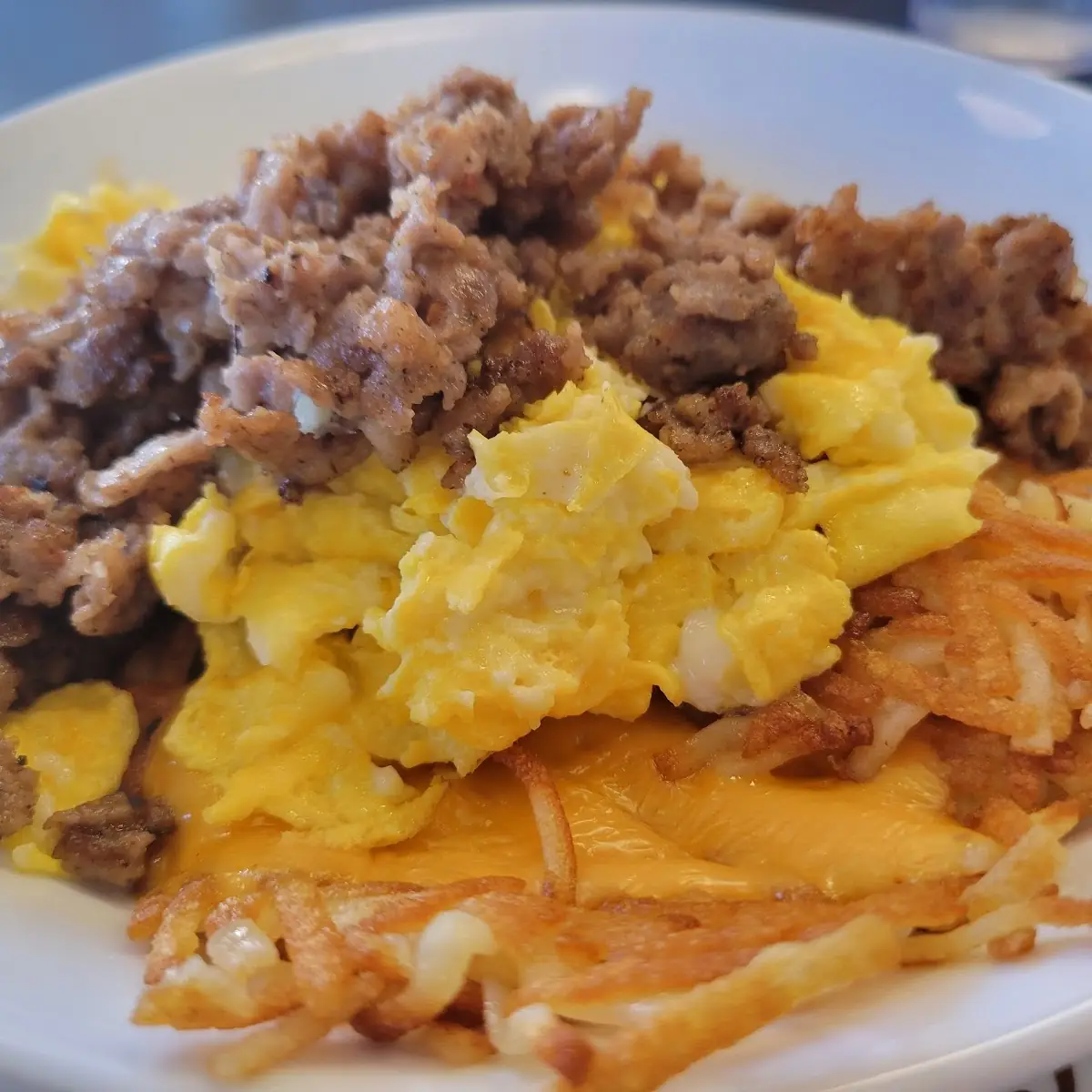 Sausage Egg & Cheese Hashbrown Bowl