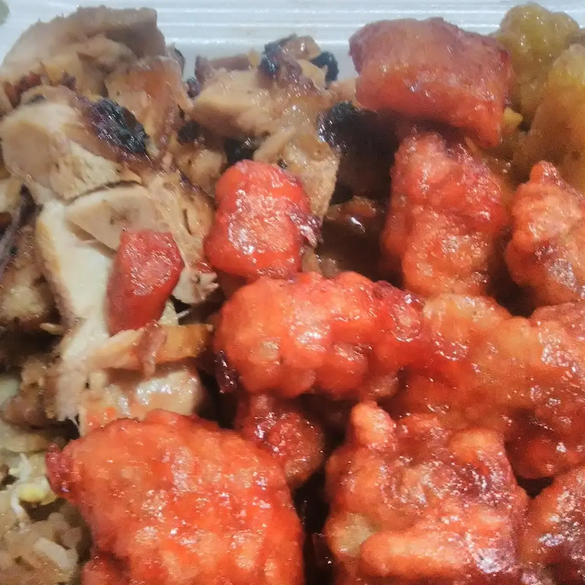 Thai BBQ Chicken Left and Spicy Mango Chicken