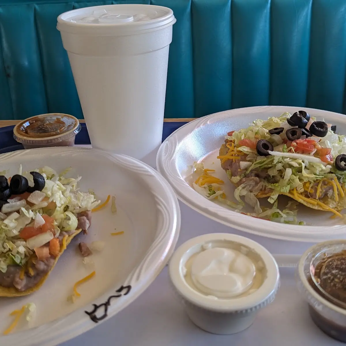 Bean Tostada with Sour Cream