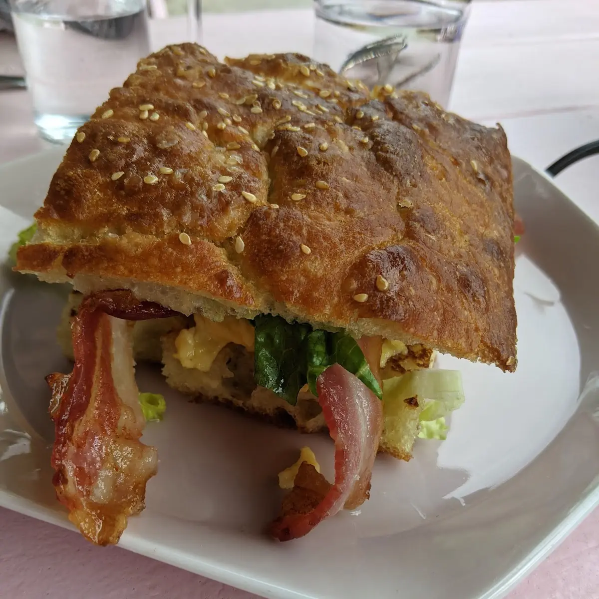 Breakfast Sandwich Scrambled Eggs Zhoug Mayo Greens