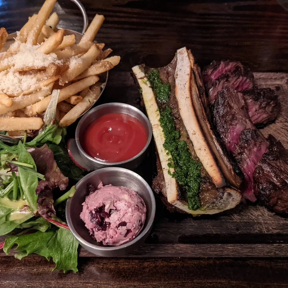 Steak Frites and Bone Marrow