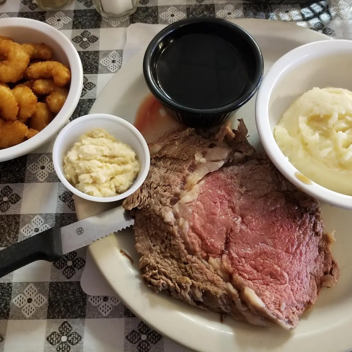 Prime Rib and Fried Shrimp