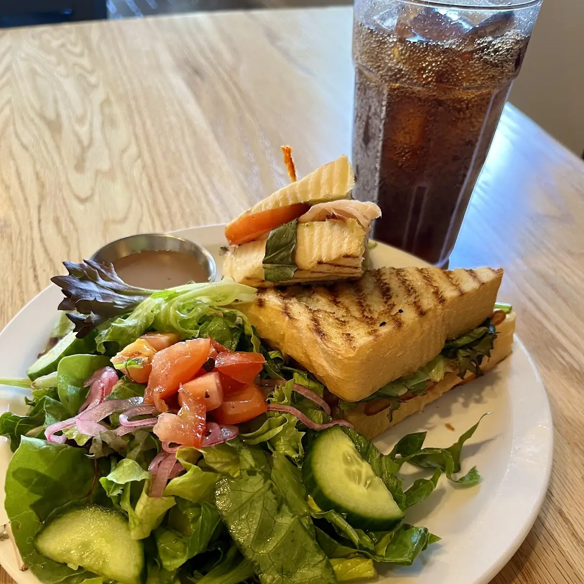 Salad and Turkey Sandwich