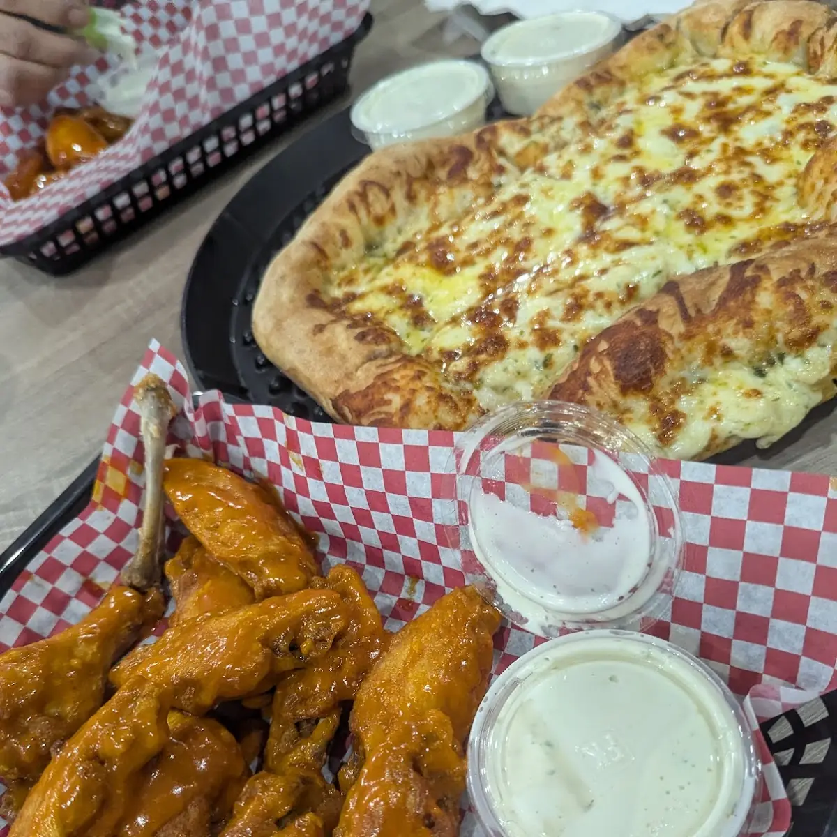 Chicken Wings and Cheese Sticks