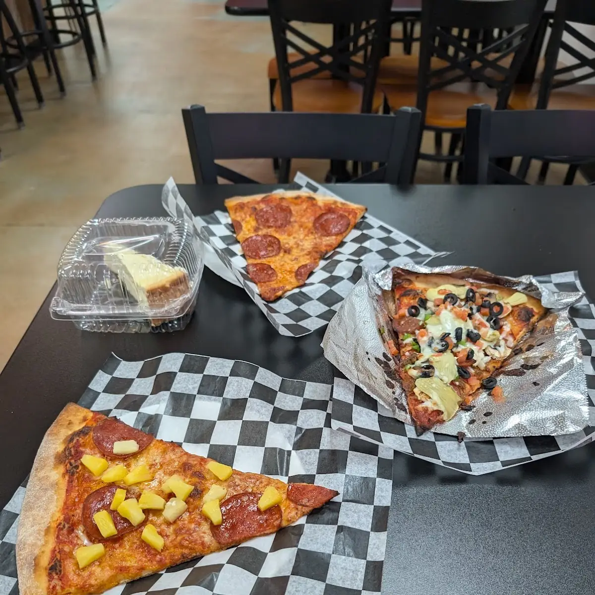 Cheesecake Slice Pepperoni Pizza Slice Beast Mode Pizza Slice Pepperoni with Pineapple Pizza Slice