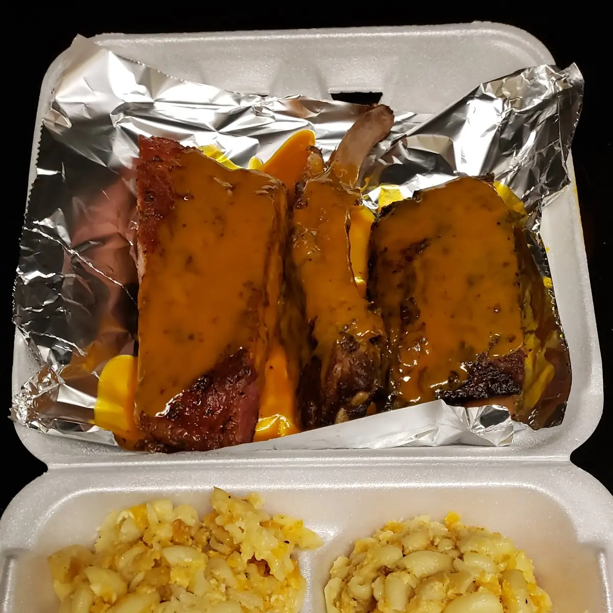 Mac and Cheese and BBQ Ribs