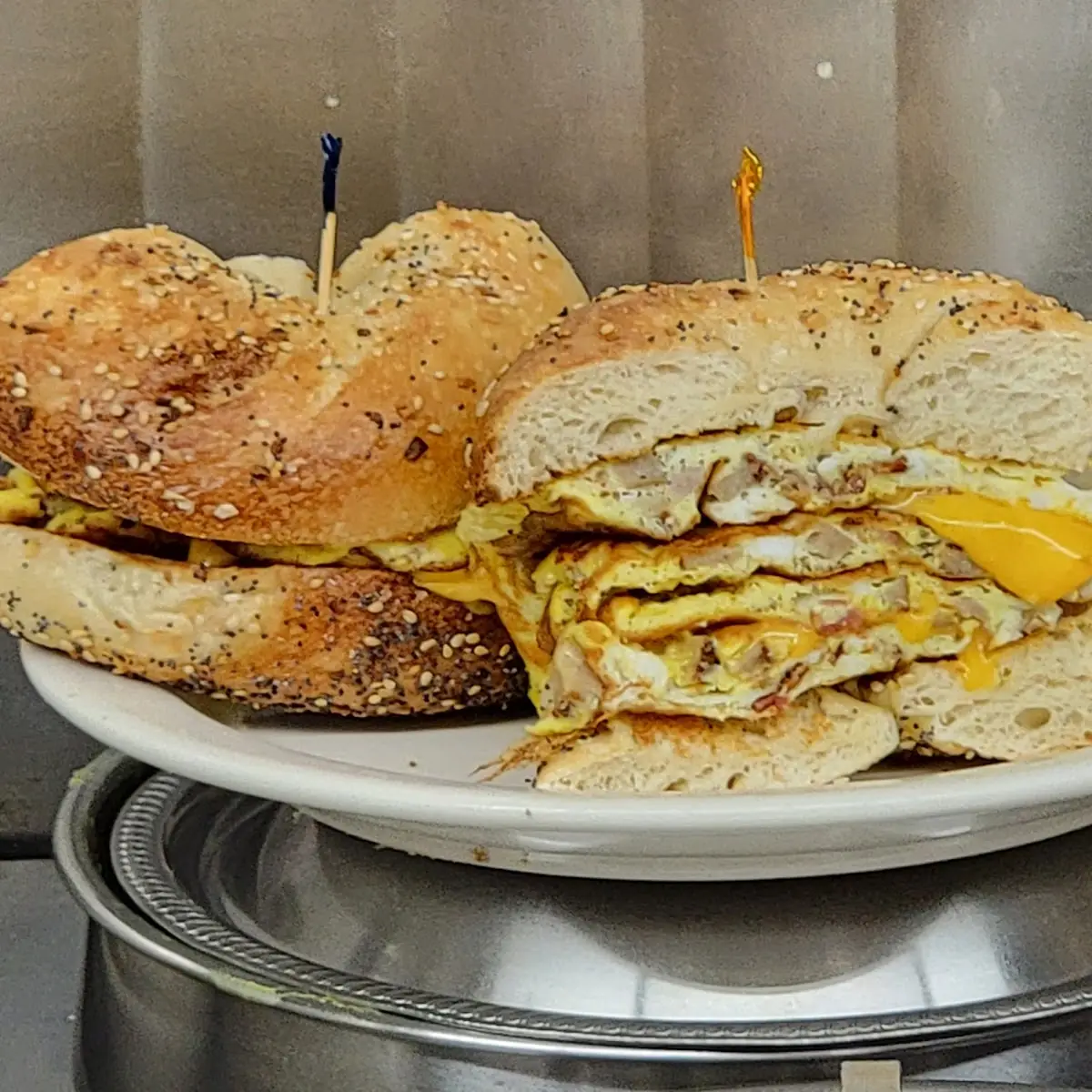 Bagel with Sausage Egg and Cheese