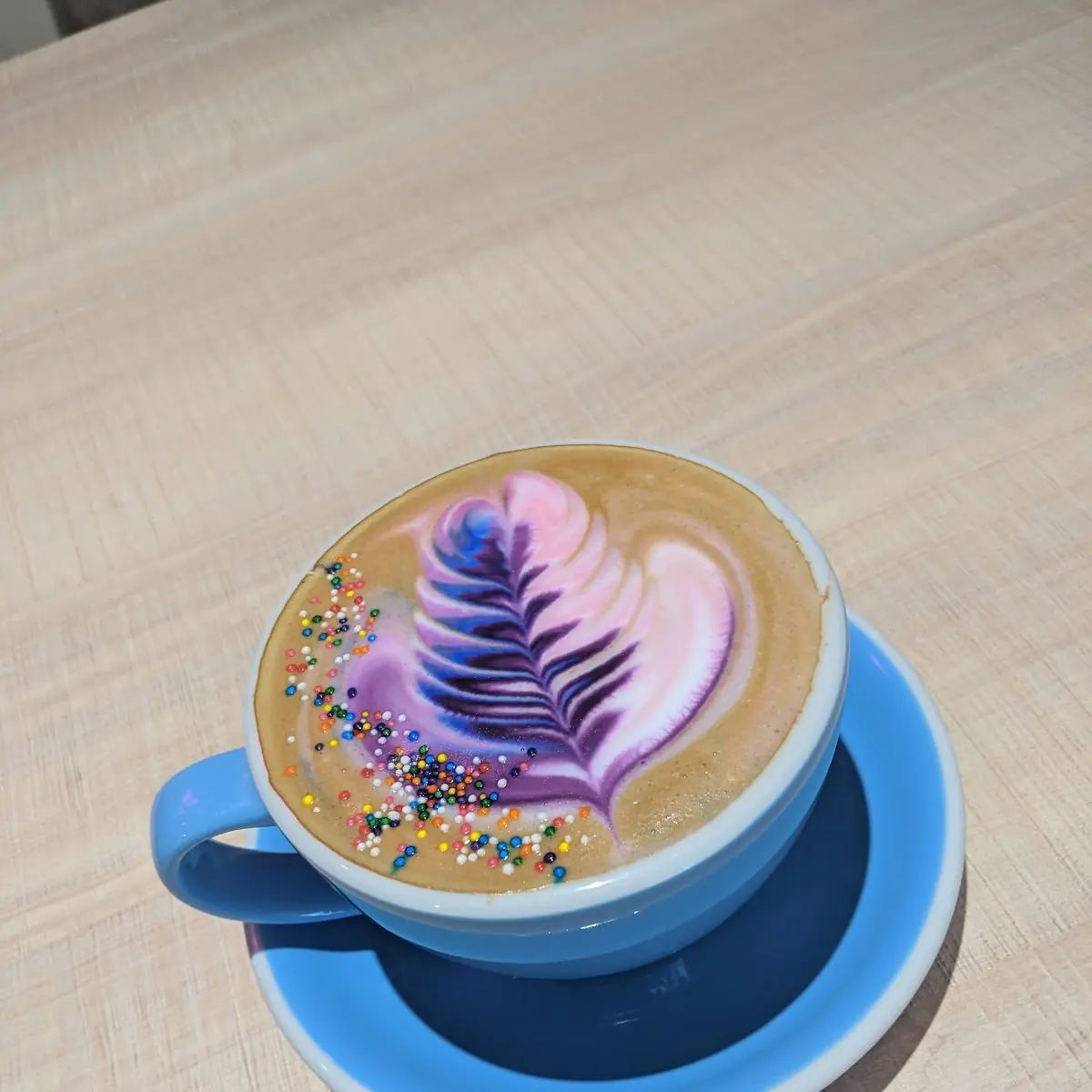 Rainbow Latte with Almond Milk