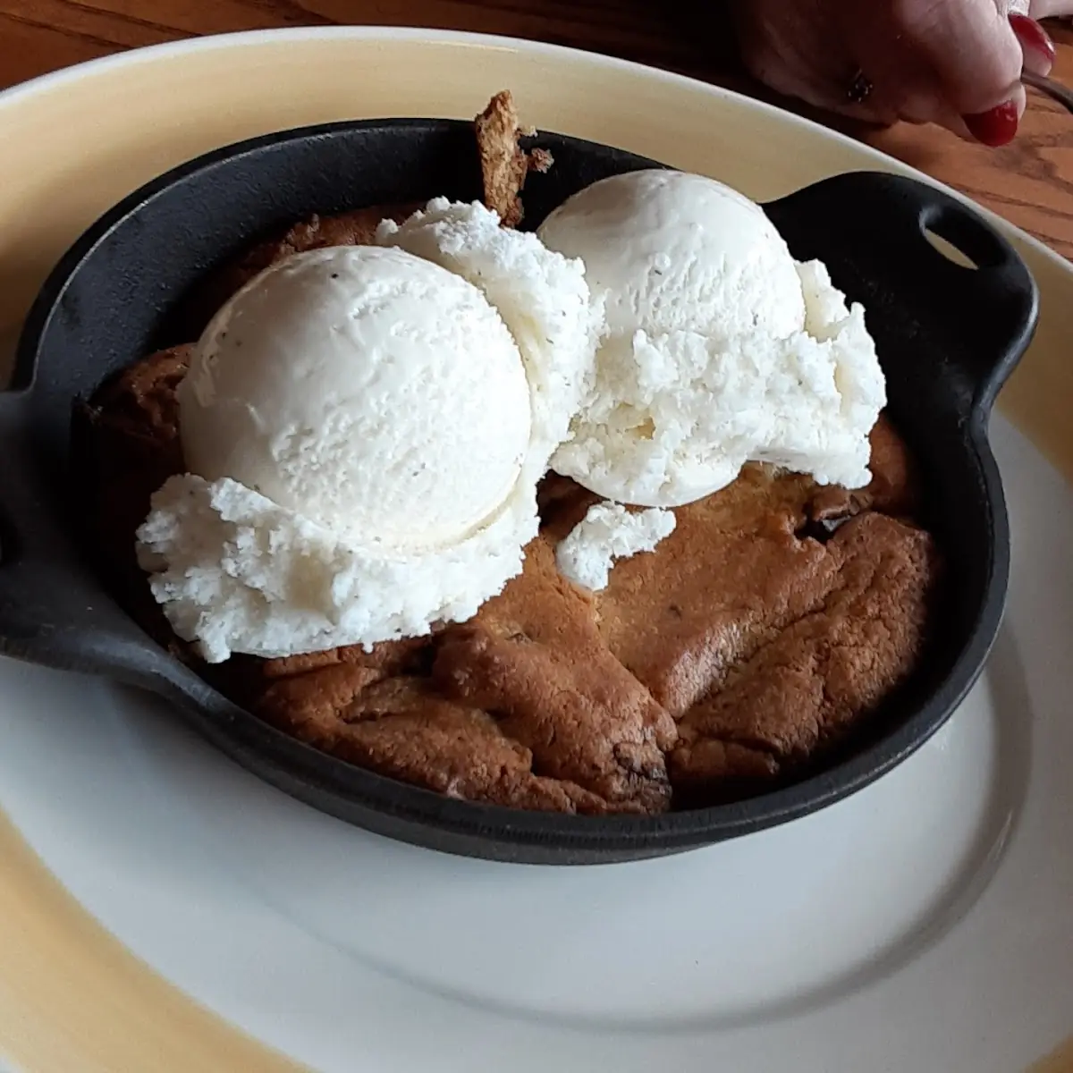 Huge Chocolate Chip Cookie with Vanilla Ice Cream