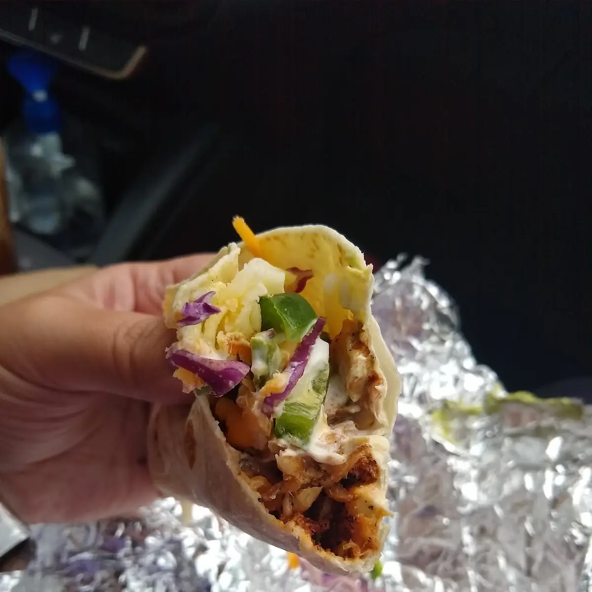 Fish Taco with Sour Cream and Jalapeños