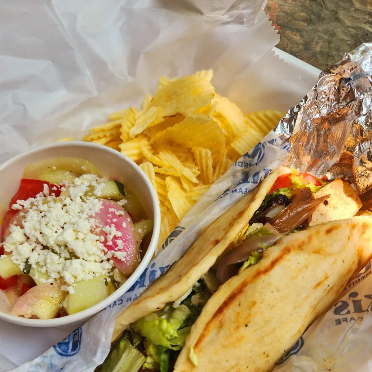 Chicken Gyro with Greek Side Salad