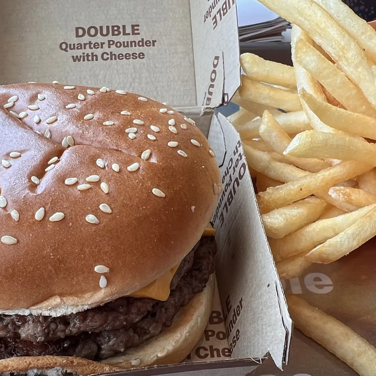Double Cheeseburger and Fries