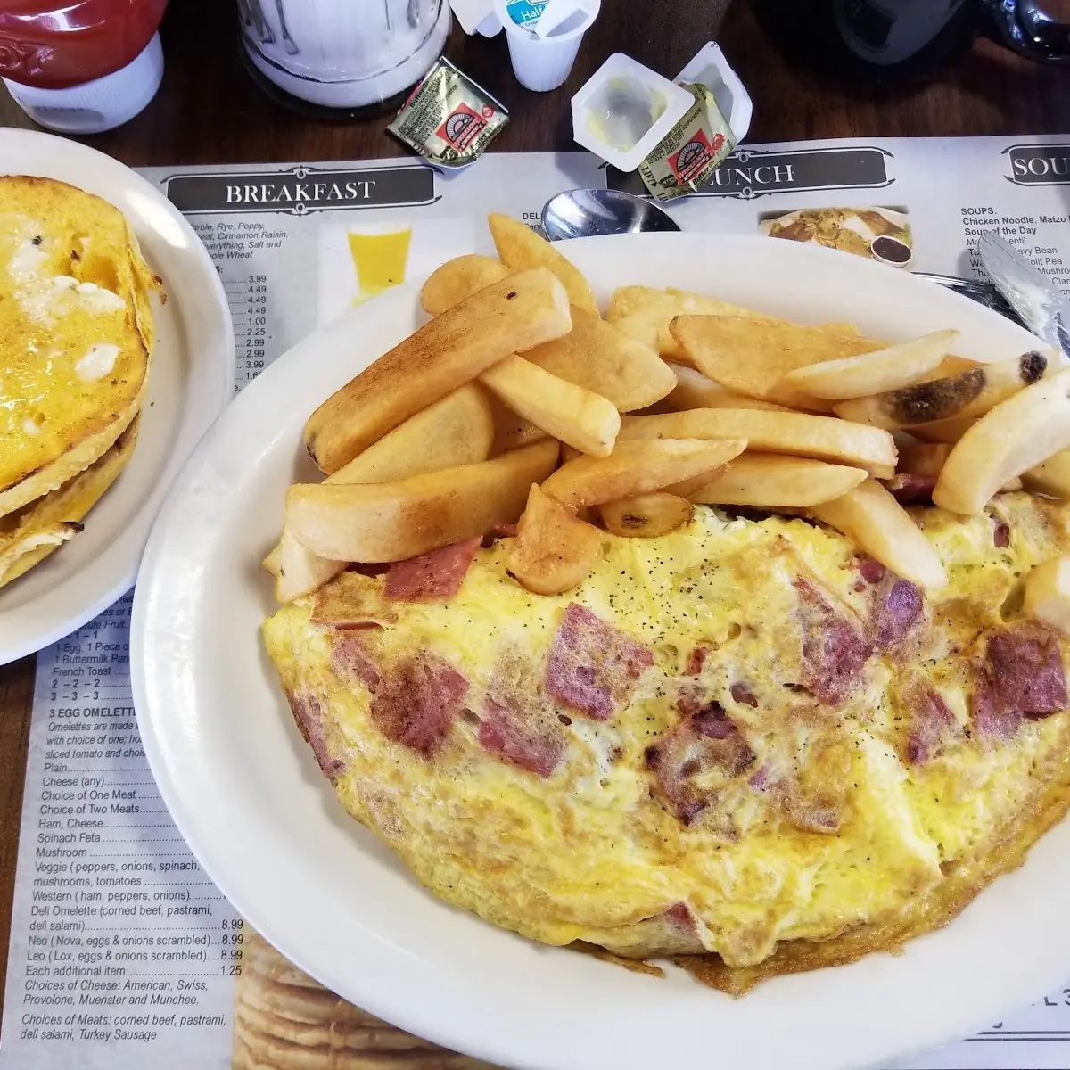 3 Egg Omelet Salami and Chive Cream Cheese