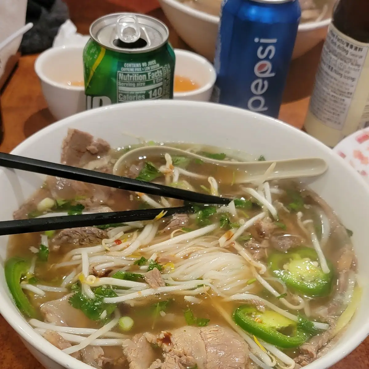 Brisket & Tendon Pho w Broccoli & Extra Bean Sprouts