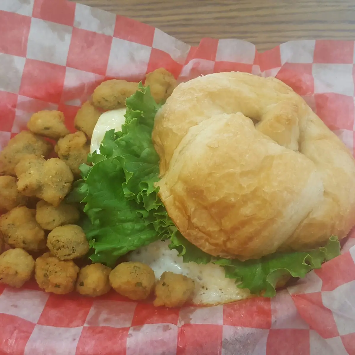 Breakfast Sandwich with Fried Okra
